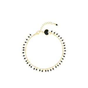 MAMAN ET SOPHIE Bracciale Frange spinello nero