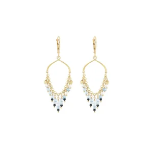 MAMAN ET SOPHIE Orecchini Frange acquamarina