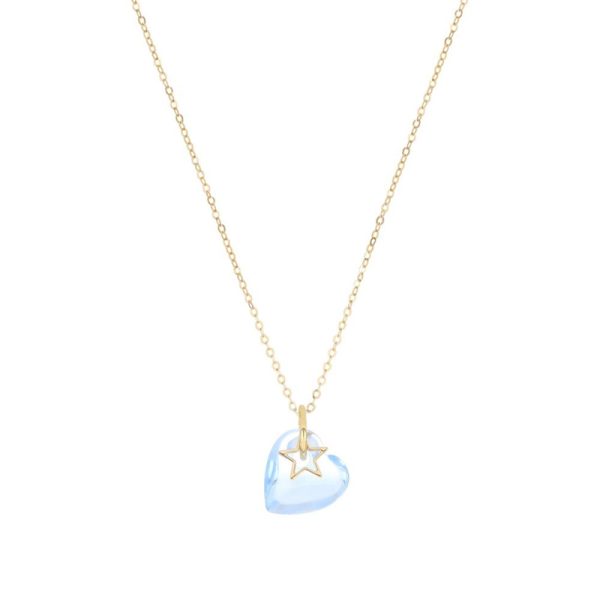 MAMAN ET SOPHIE Girocollo 18kt Cuore Azzurro