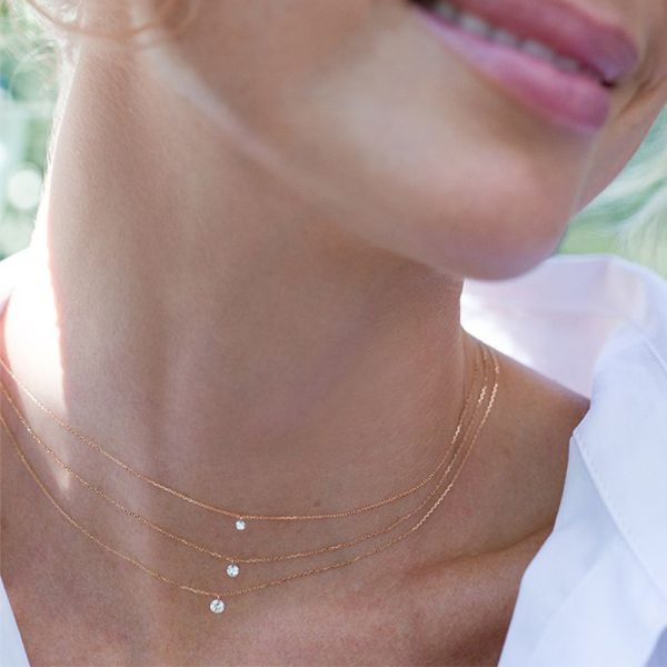 MAMAN ET SOPHIE Girocollo 18kt Diamante Nudo - immagine 2