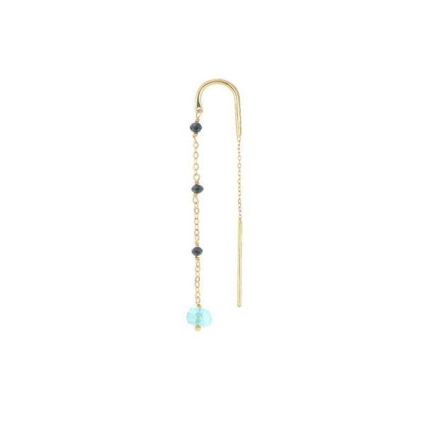 MAMAN ET SOPHIE Orecchino 18kt Apatite e Diamanti neri