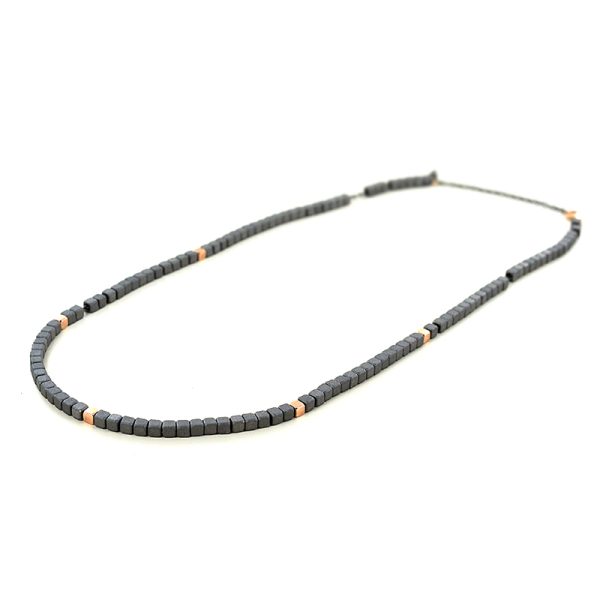 MANO J - Collana uomo cubi in titanio e oro rosso 9kt