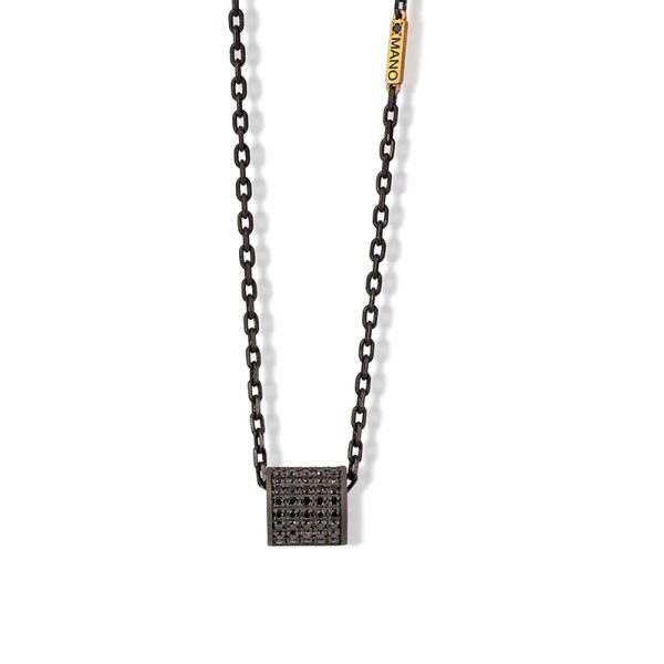 MANO J - Barilotto in titanio con diamanti Black e oro rosso 9kt