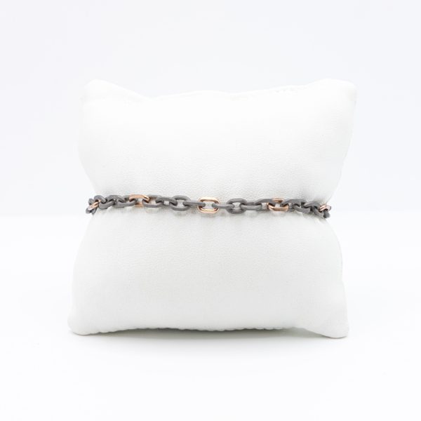 MANO J - Bracciale uomo titanio e oro rosso 9kt
