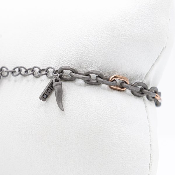 MANO J - Bracciale uomo titanio e oro rosso 9kt - immagine 2