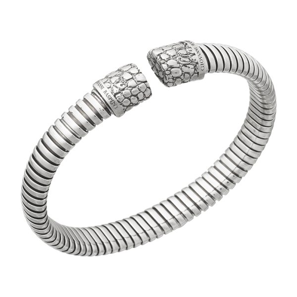 GIOVANNI RASPINI Bracciale Tubogas Croco piccolo argento