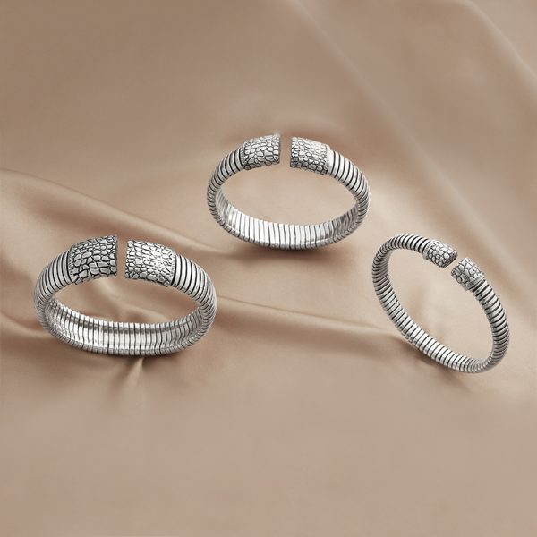 GIOVANNI RASPINI Bracciale Tubogas Croco Grande argento - immagine 3
