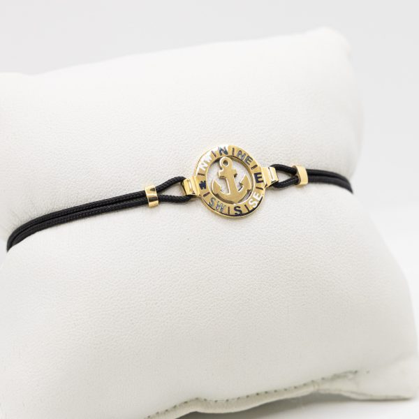 SCARABEO Acqua e Sale Bracciale con Ancora, oro 18kt e cordino Nero - immagine 2