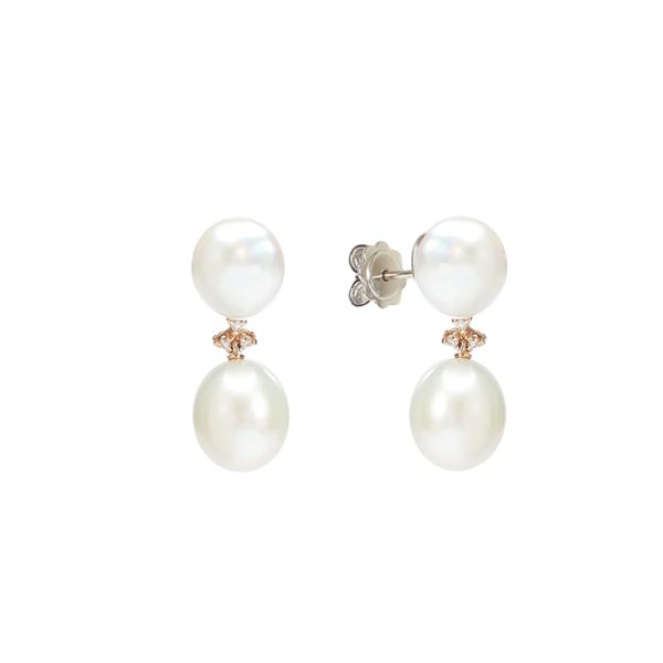 MIMì Orecchini argento e oro Blanche