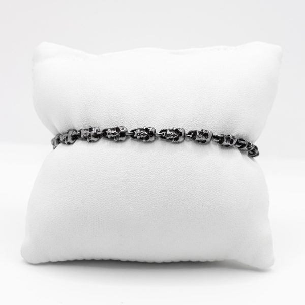 SCARABEO Bracciale con Teschi, Argento 925 Brunito