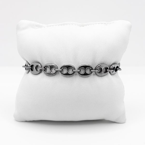 SCARABEO Intreccio Bracciale Brunito con simbolo Ancora , Argento 925