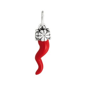 GIOVANNI RASPINI Charm Corno Rosso Quadrifogli Piccolo