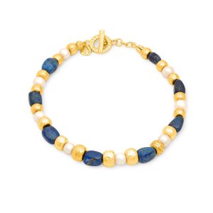 GIOVANNI RASPINI Collana Blu Nomad, Bronzo dorato