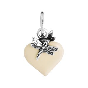GIOVANNI RASPINI Charm Cuore Libellula Avorio