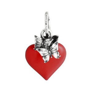 GIOVANNI RASPINI Charm Cuore Farfalle Rosso