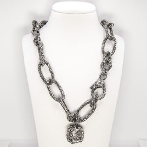 MARIA LUISA - Collana Argento brunito Cristallo di Rocca