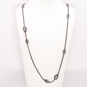 MARIA LUISA - Collana Lunga Argento brunito