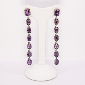 MARIA LUISA - Orecchini Argento brunito, Taglio smeraldo