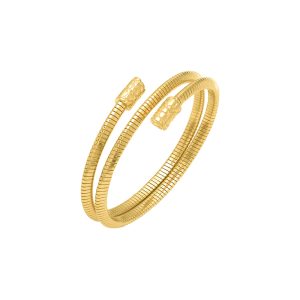 GIOVANNI RASPINI Bracciale Tubogas Croco Doppio Piccolo Dorato