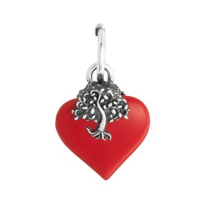 GIOVANNI RASPINI Charm Cuore Albero Della Vita Rosso