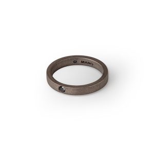 MANO J - Solitario Titanio con Diamante Black